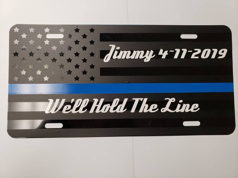 Thin Line Memorial License Plate