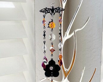 Black Bat Suncatcher Indoor or Outdoor Hanging