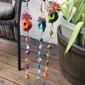 Glass Suncatcher - Glass Wind Chimes - Hanging Porch Decor - Crystal Suncatcher - Glass Halloween Ornaments - Suncatcher - Halloween Decor