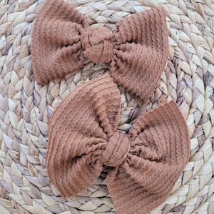 Mocha wave rib Headwrap, Bow, Headband, Scrunchie