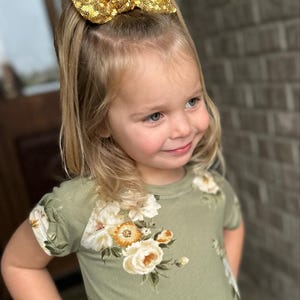 Gold Sequin Mesh Headwrap, Bow, Headband, Scrunchie