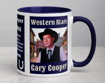 Gary Cooper as Town Marshal Will Kane in the Classic Western Movie "High Noon" Premium Coffee Mug 11oz for Fans of Classic Western Films!