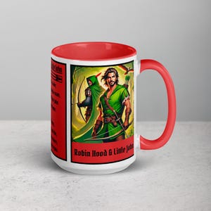 Robin Hood & Little John: The Men from Sherwood Forest 15oz premium koffiemok (443,60 ml) Perfect cadeau voor Robin Hood Medieval Times-fans!