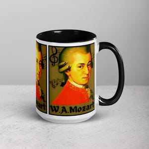 15oz Coffee Mug Wolfgang Amadeus Mozart Iconic Composer Design for Music Lovers Perfect Gift Item for Fans of Mozart & Classical Music