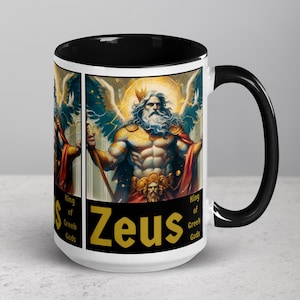 ZEUS: King of Greek Gods Mount Olympus Deities NEW Premium Coffee Mug 15oz Perfect Gift Item Fans of Ancient Greece, Greek Gods & Mythology