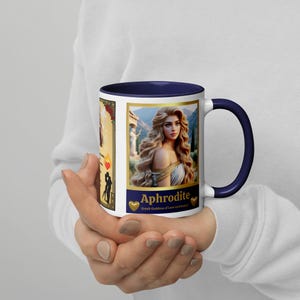 Aphrodite Greek Goddess of Love and Beauty 11oz Coffee Mug DARK BLUE Perfect Gift for Fans of Greek Goddesses and Greek Mythology!