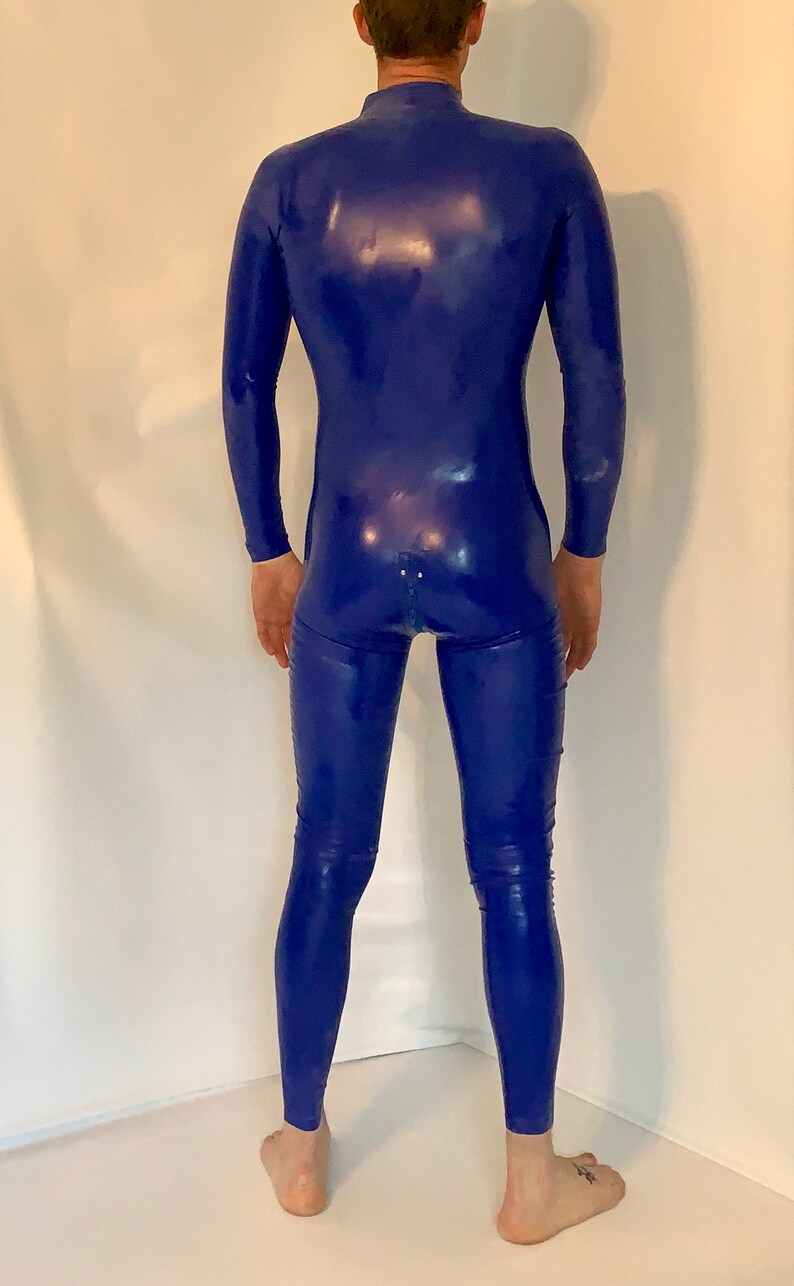 Catsuit Latex Front Zip Blue 0.4 Mil 100 Latex Etsy