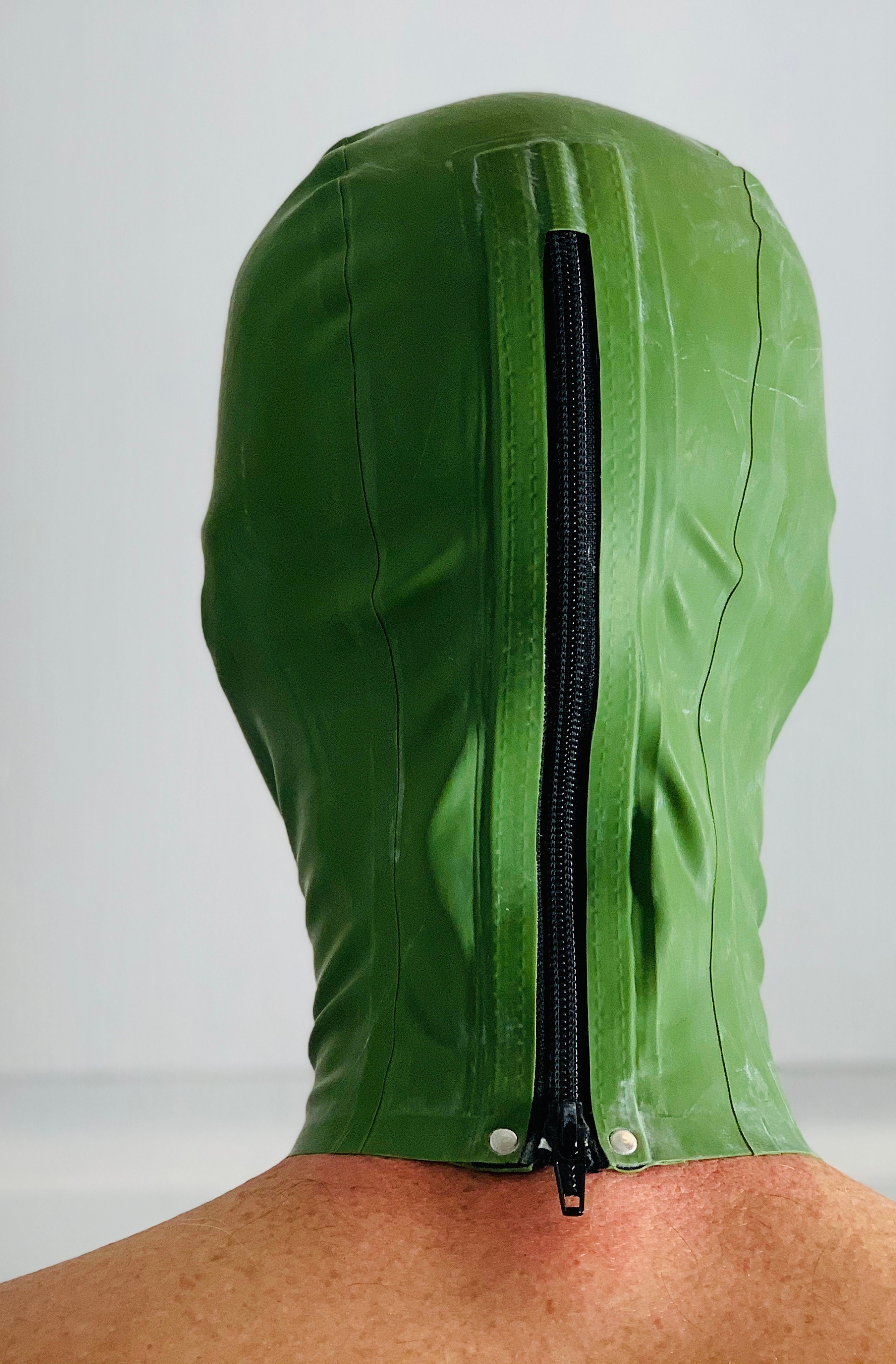Hood Mask Latex Cosplay Rear Zipper Green 0.4 Mil 100 Latex Etsy UK