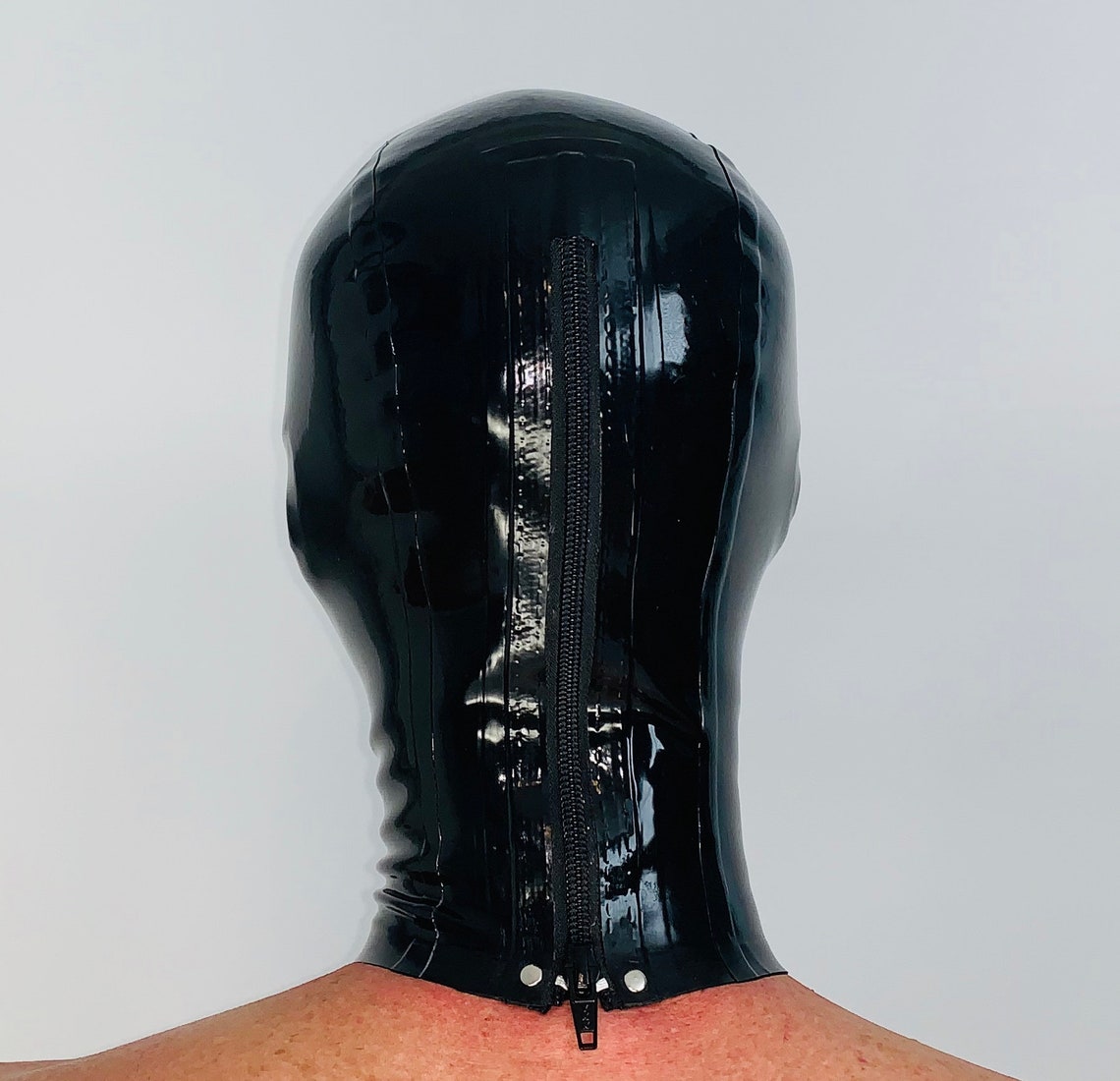 Hood Mask Latex Cosplay Rear Zipper Black 1 Mil 100 Latex Etsy