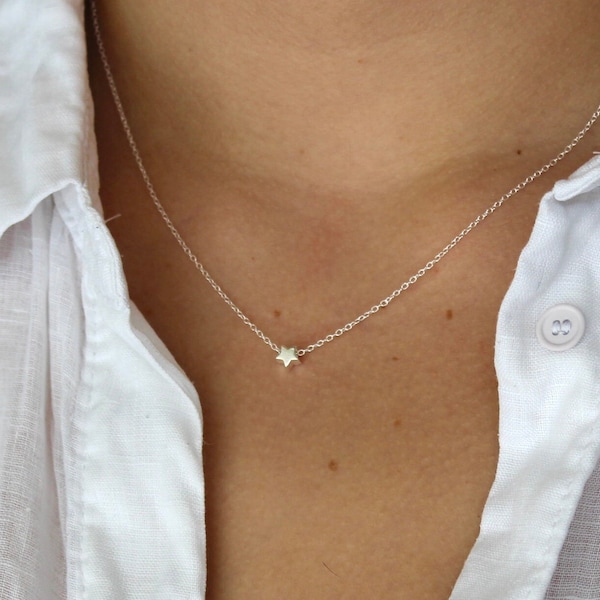 Sterling Silver Necklace, Silver Star Necklace, Little Star, Tiny Star Necklace, Dainty Star