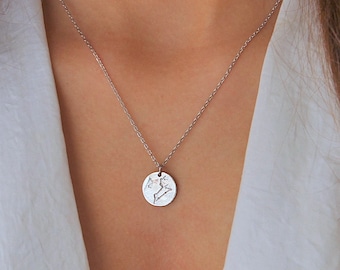 Sterling Silber Halskette, Sternzeichen Halskette, Sternzeichen Konstellation Charm Halskette, Sternzeichen Halskette, Münze Halskette, Layering Halskette