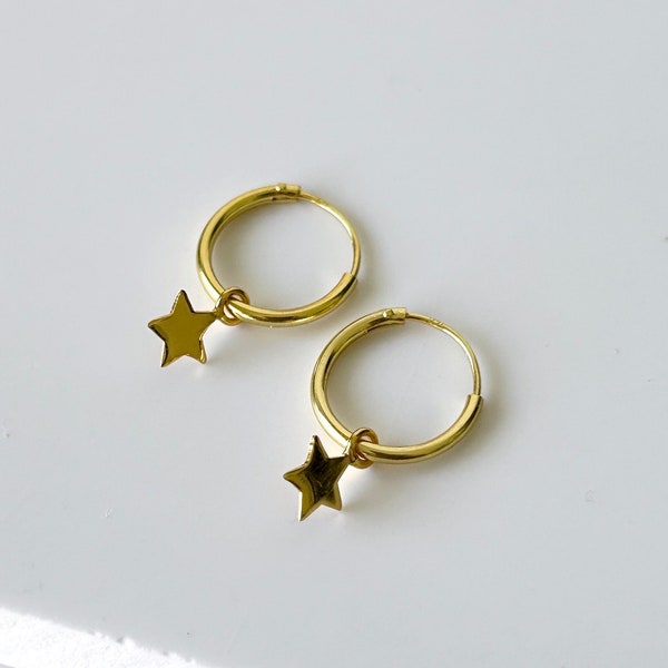 Star Huggie Earrings - Etsy