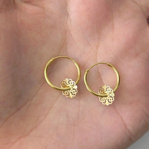 Gold Ohrring, Vergoldete Silber Ohrringe, Huggie Ohrringe, Mini Creolen, Huggie Creolen, winzige Creolen, Huggies