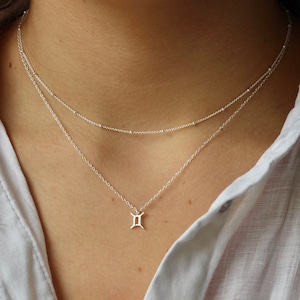 Sterling Silber Halskette, Sternzeichen Halskette, Sternzeichen Symbol Anhänger Halskette, Sternzeichen Halskette, Layering Halskette