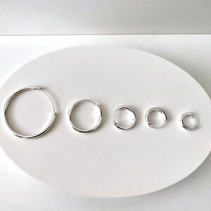 925 Sterling Silver 25mm Hoop Earrings – 2mm Tube Sleepers – Jewellerybox