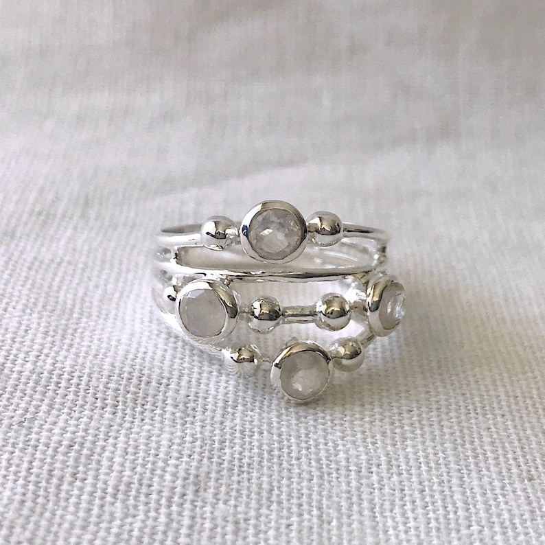 stone rings Healing Ring June Birthstone Ring Gemstone Ring Crystal Ring Moonstone Ring Sterling Silver Ring