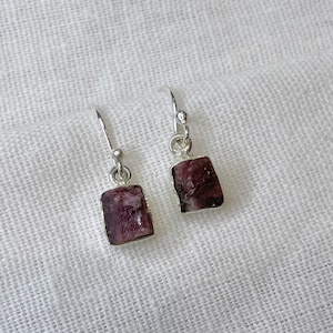Pink Tourmaline Earrings, Gemstone earrings, Sterling Silver earrings, Pink earrings, Crystal earring, Healing earrings