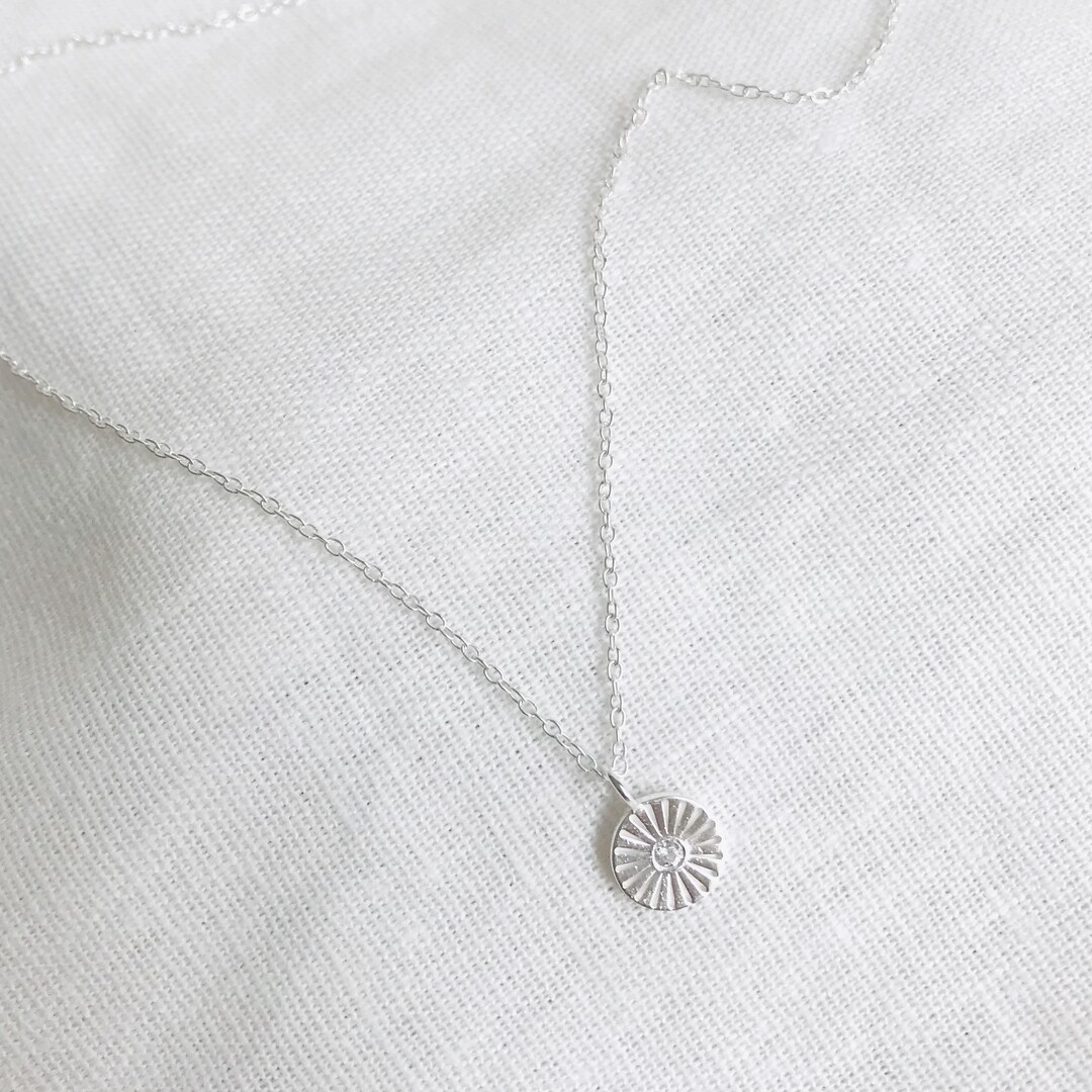 Sterling Silver Necklace Circle Necklace Layering Necklace Etsy