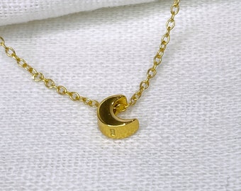 Moon Necklace, Gold Moon Necklace, Sterling Silver Necklace, Crescent moon, Layering Necklace, Dainty necklace