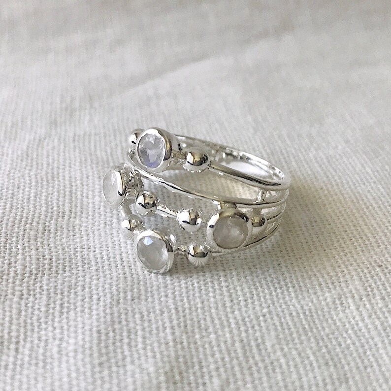 stone rings Healing Ring June Birthstone Ring Gemstone Ring Crystal Ring Moonstone Ring Sterling Silver Ring