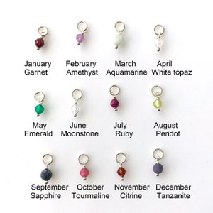 Sterling Silver Add on Birthstone, Dainty Birthstone Charm, Birthstone bracelet charm, birthstone necklace charm, birthstone pendant