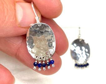 Sterling Silver Earrings, Gemstone Earrings, Lapis Lazuli Earrings, semi precious, Dangle Earrings, Drop Earrings, Earrings for Women