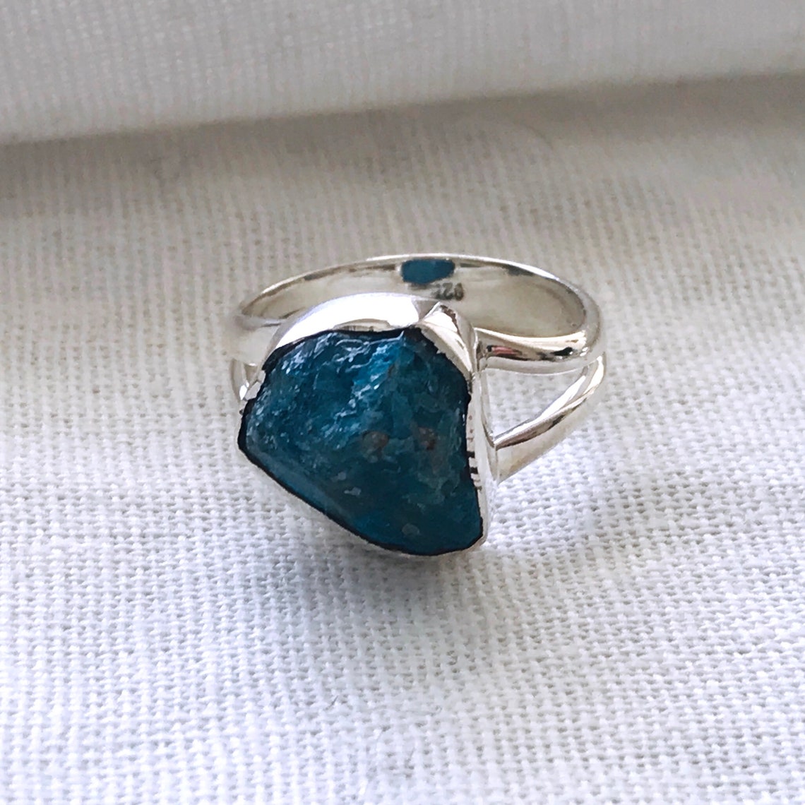 Roh Apatit Ring Sterling Silber Ring Naturstein Ringe Etsy