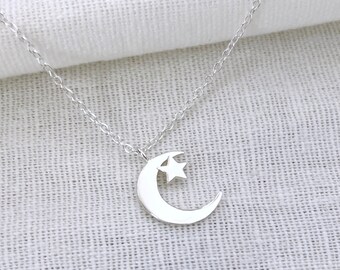 Moon Necklace - Etsy