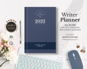 Writer Planner 2023 Diary Author | 14-in-1 Writing Author Multiplanner | All-in-One Writer Productivity Planner | Gift for Writer