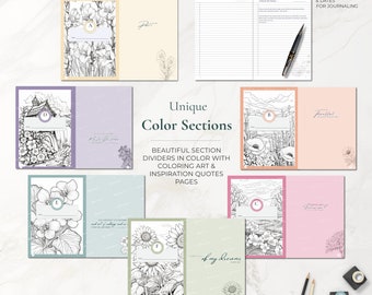 Diário de flores silvestres de capa dura personalizado, caderno multifuncional