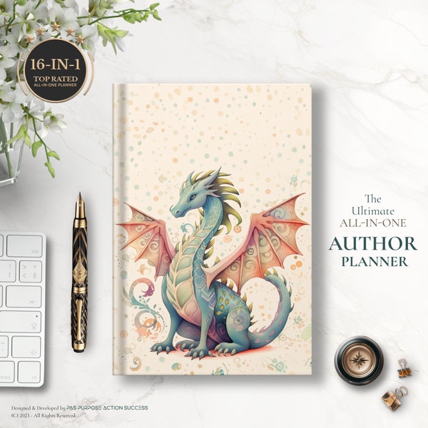 Undated Author Planner, Writing, Business & Personal Planner in One, Writer Planner, Daily Weekly Monthly Yearly, NaNoWriMo, Writer Birthday