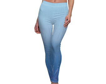 Princess Elsa Blue Leggings, Frozen 2 Costume, Disney Princess Cosplay Costume, Frozen Birthday Outfit, Leggings for Women, Running Costume