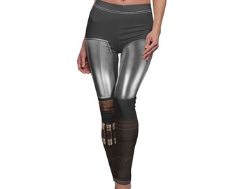 Steel Mandalorian Armor Leggings, Star Wars Costume, Star Wars Leggings, Mandalorian Leggings, Disney Leggings for Women, Bounty Hunter