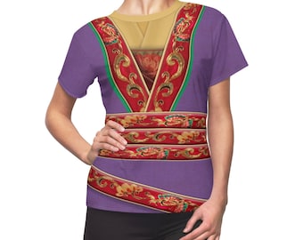 Disfraz de Mulán en acción real, camiseta morada de Mulán para mujer, camiseta de princesa Disney, camiseta Disney para mujer, camiseta Disney para correr, película Mulán