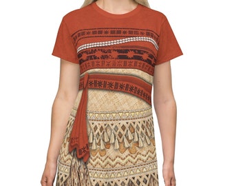 Moana Short Sleeve Dress, Moana Costume, Disneybound Cosplay, Disney World Inspired Outfit, Disneyland Princess Character Dresses for Women