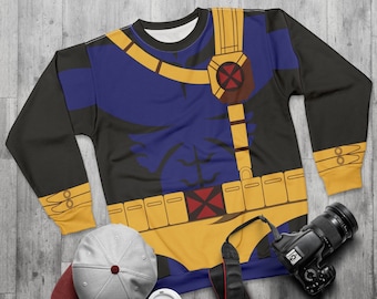 Cyclops Long Sleeve Shirt, Mutant Human Costume, Scott Summers Cosplay, Comic-Con Outfit, Halloween Event Apparel, Fashion for runDisney