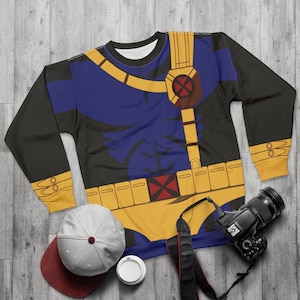 Maglietta a maniche lunghe Cyclops, costume da umano mutante, cosplay di Scott Summers, costume da Comic-Con, abbigliamento per eventi di Halloween, moda per runDisney