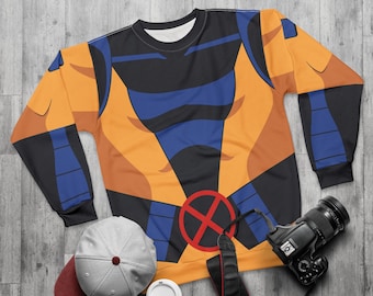 Camisa de manga larga Jean Grey, disfraz de humano mutante, cosplay animado de los 90, atuendo de Comic Con, ropa para eventos de Halloween, moda para runDisney
