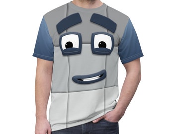 Number Nine Gray Blocks Costume, 9 Block Face Cosplay, Num Characters Cute Shirt, Halloween Family Group Costumes, Birthday Party Outfits