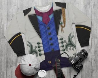 Frozen Costume, Prince Hans Blue Long Sleeve Sweatshirt, Frozen Sweatshirt, Disney Christmas Sweatshirt, Disney Long Sleeve, Disney Prince