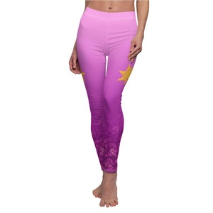 Déguisement emmêlé, leggings ombrés de Raiponce, déguisement de cosplay Raiponce Disney, legging princesse Disney, legging pour femme, cosplay du royaume magique