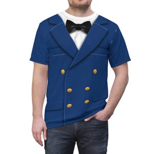Koszulka unisex inspirowana kapitanem Mickeyem, kostium kapitana linii rejsowej, cosplay Michel Mouse, stroje do biegania na imprezy, park rozrywki Vacation Themes