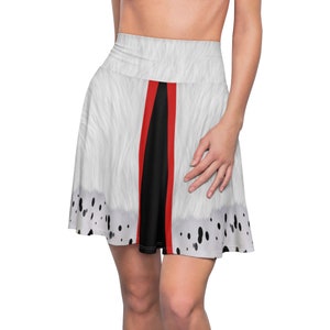Cruella De Vil Skirt, 101 Dalmatians Costume, Cruella Skirt, Disney Skirt Women, Disney Villain Skirt, Disney Skater Skirt, Animal Kingdom