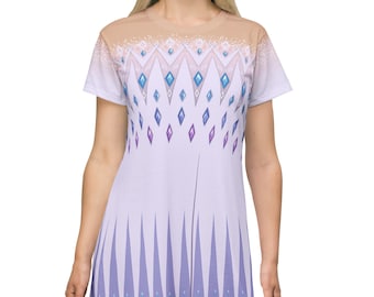 Elsa White Short Sleeve Dress, Frozen 2 Inspired Costume, The Snow Queen Outfits, Princess Cosplay, Characters Costumes, Event Running