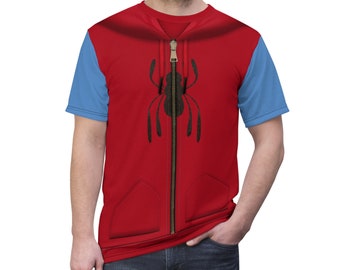 Camisa de traje casera, disfraz de Peter Parker, cosplay de Spider-Man, Capitán América: Civil War, campus de los Vengadores de Disney, estampado integral para correr