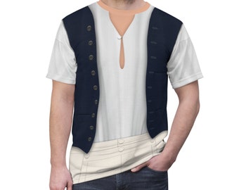 Camisa unissex Príncipe Eric, fantasia inspirada na Pequena Sereia de 2023, cosplay da Disney, traje da Disneylândia, vestuário da Disney World, runDisney