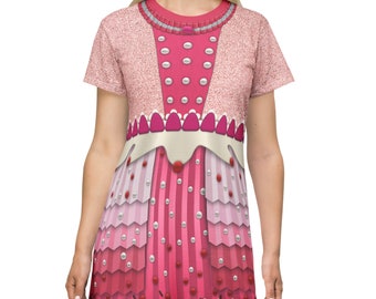 Princess Vanellope Short Sleeve Dress, Wreck-It Ralph 2 Inspired Costume, Vanellope Von Schweetz Cosplay, All Over Print Running Outfits