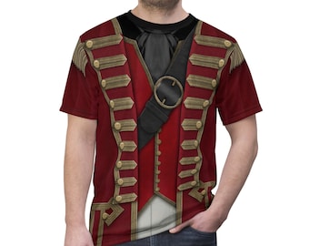 Camiseta unisex del Capitán Garfio, disfraz inspirado en las películas de Peter Pan y Wendy, camiseta de cosplay de Nunca Jamás, atuendo del Reino Mágico, disfraces de runDisney