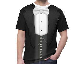 Butler Ghost Shirt, Haunted Mansion Films Costume, Disney Halloween Cosplay, Disneyland Park Horror Tees, New Orleans Square, Liberty Square