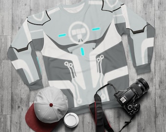 Tron Uprising Long Sleeve Shirt, White Tron Costume, Sci-Fi Series Cosplay, Disney Fantasy Animation Outfits, Tron Legacy Gifts, Tron Merch